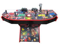 1186 4-player, yellow buttons, green buttons, blue buttons, red buttons, red trackball, red trim, tron joystick, spinner, pacman, dk,and others